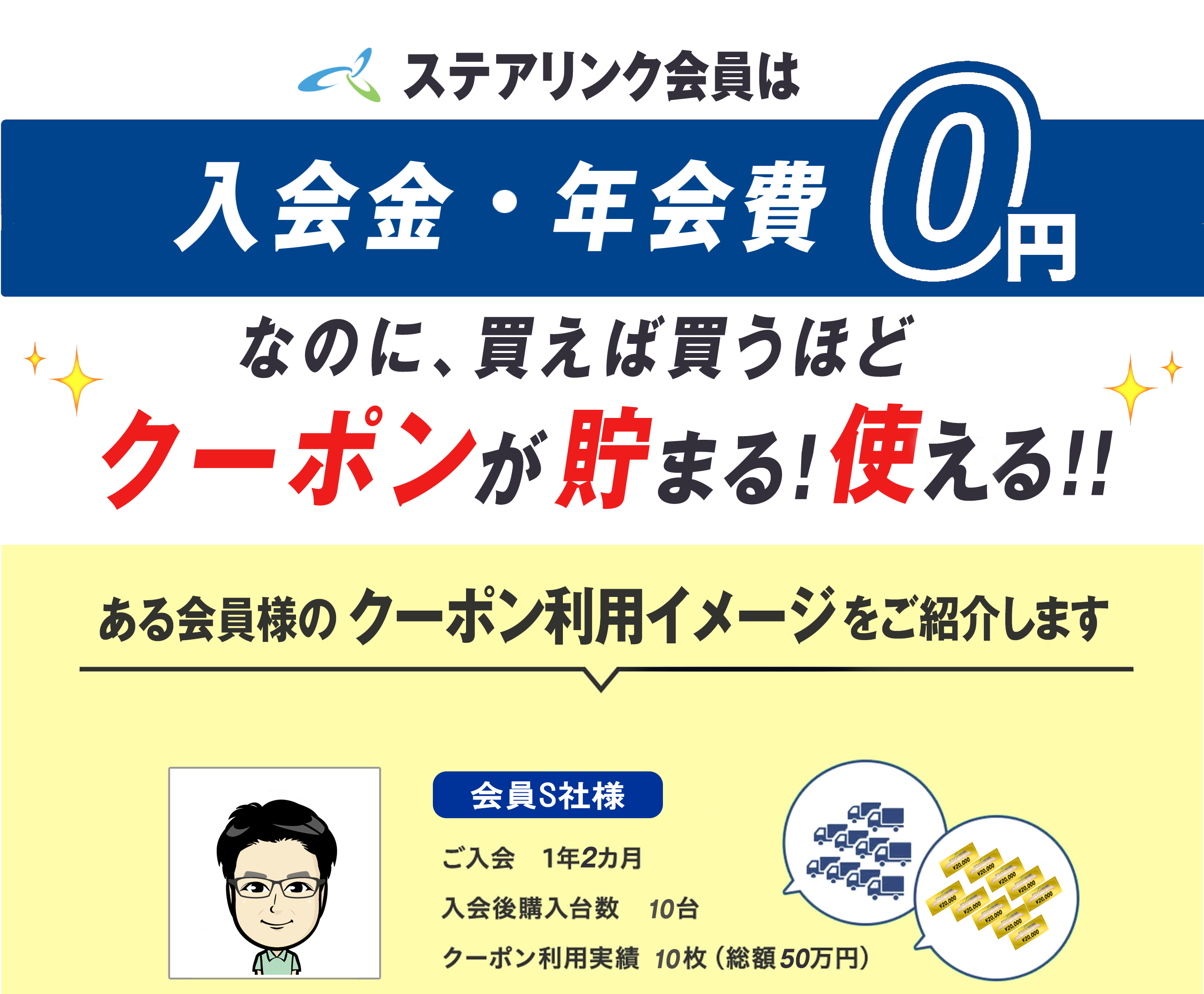 トラスキーフレンド会員は、入会金・年会費0円